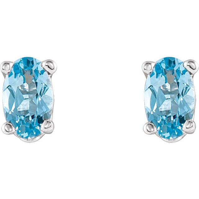 14K Natural Aquamarine Earrings