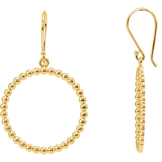 14K Beaded Circle Earrings