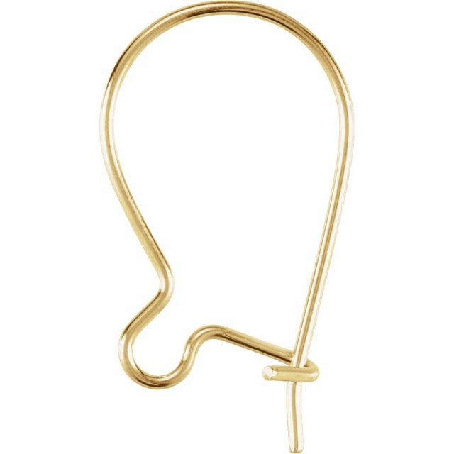 10K Kidney Ear Wire Earring Top