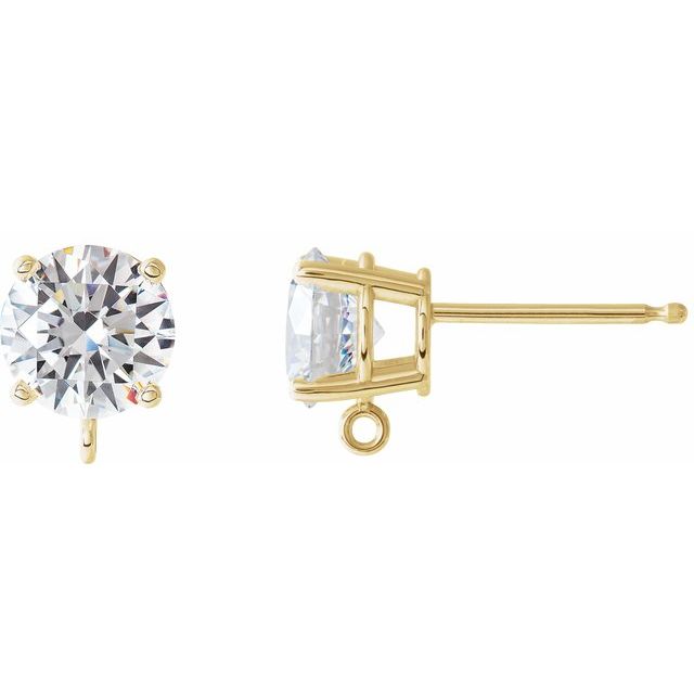 14K 1/10 CT Natural Diamond Earring Top