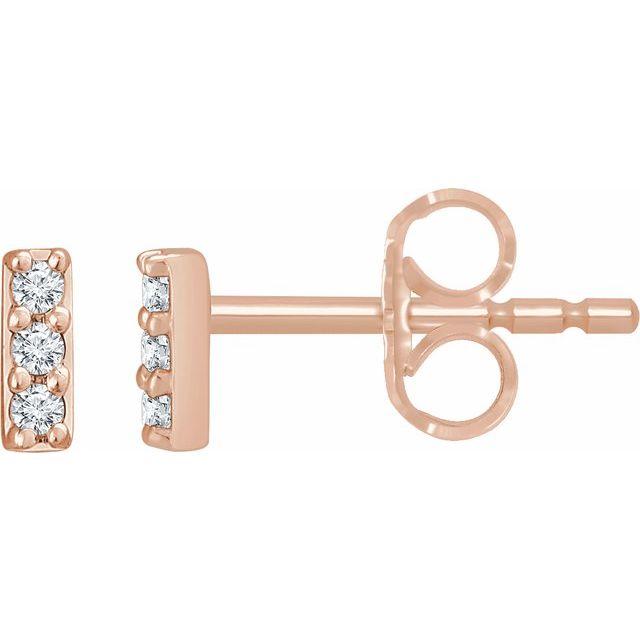 14K .05 CTW Lab-Grown Diamond Bar Earrings