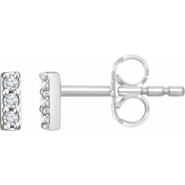 14K .05 CTW Lab-Grown Diamond Bar Earrings