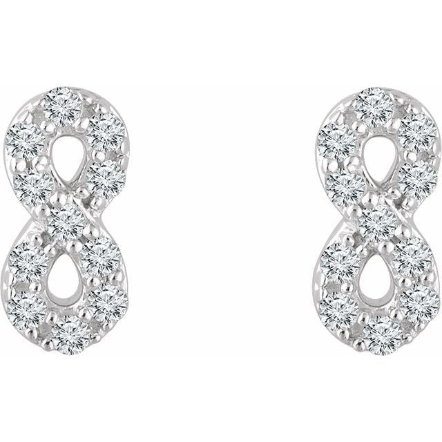 14K 1/6 CTW Natural Diamond Infinity Earrings
