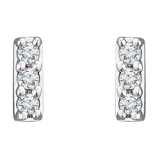 14K .05 CTW Lab-Grown Diamond Bar Earrings