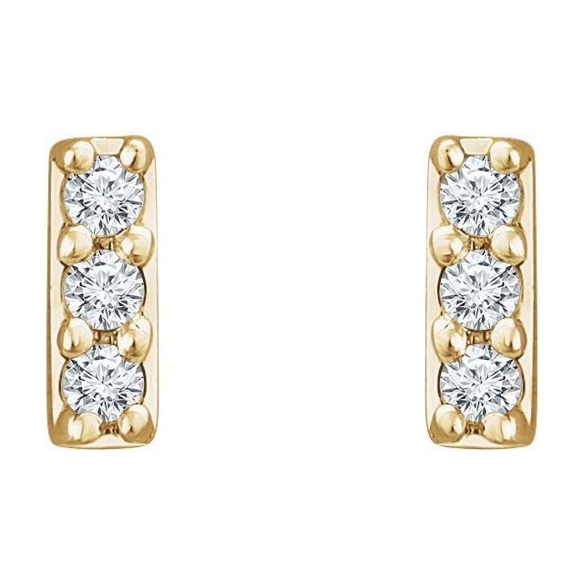 14K .05 CTW Lab-Grown Diamond Bar Earrings