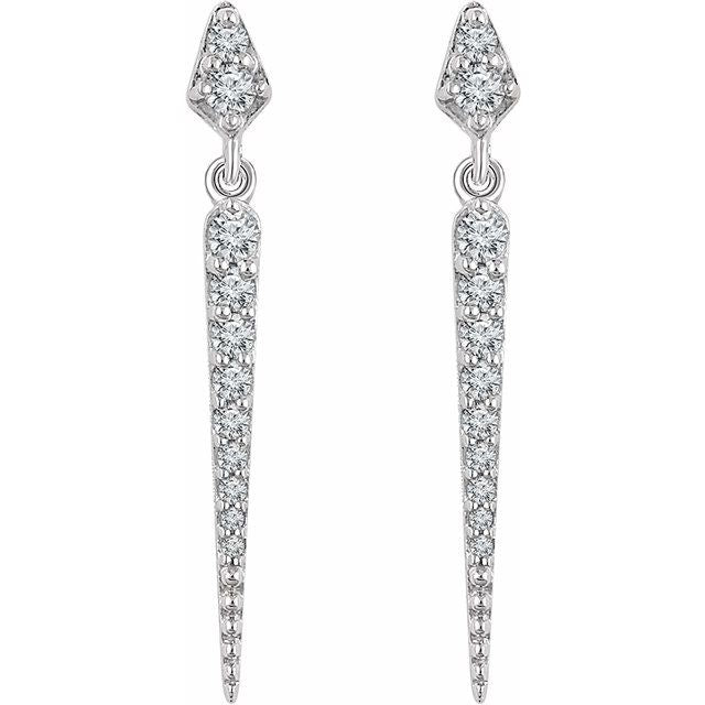 14K 1/4 CTW Natural Diamond Spike Earrings