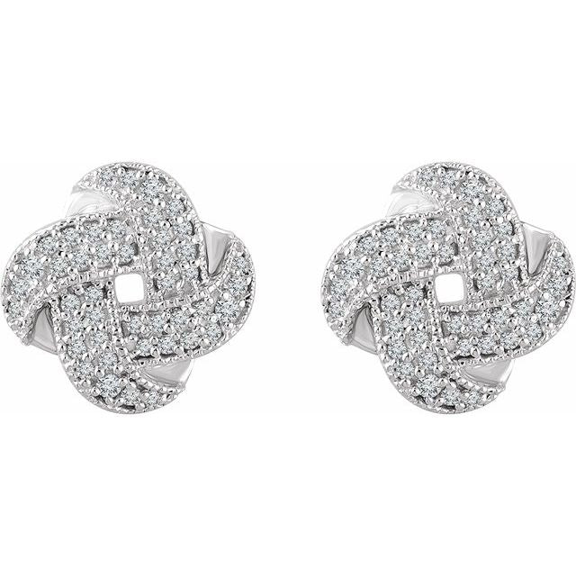 14K 1/3 CTW Natural Diamond Knot Earrings