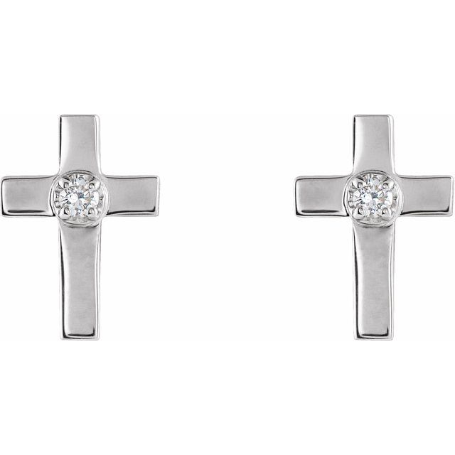 14K .04 CTW Natural Diamond Cross Earrings