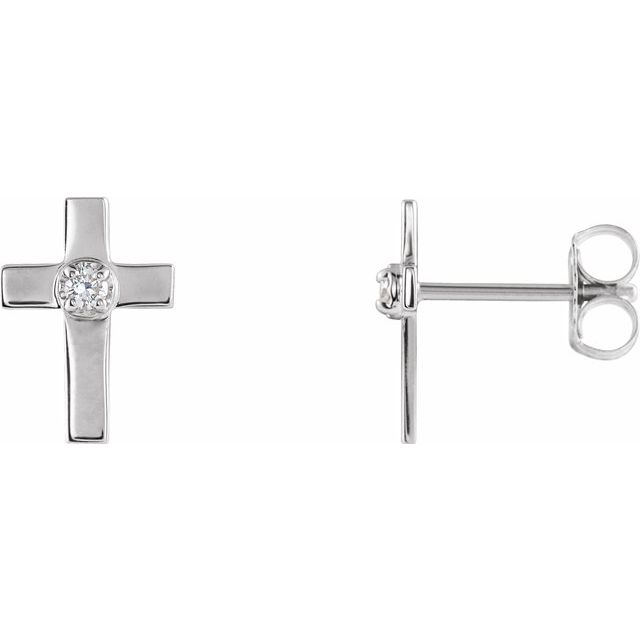 14K .04 CTW Natural Diamond Cross Earrings