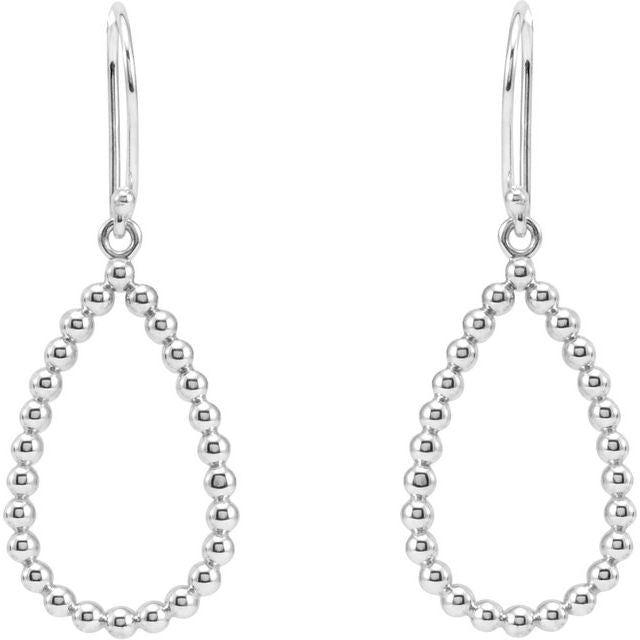 14K Beaded Teardrop Earrings