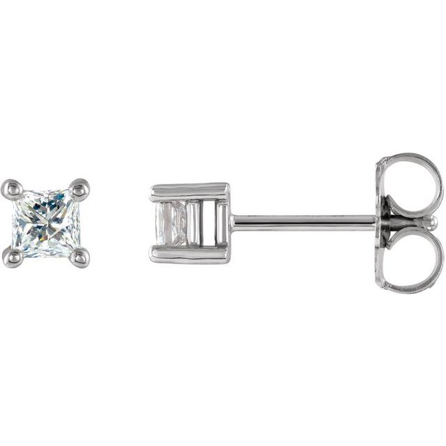14K 1/6 CT Natural Diamond Single Stud Earring