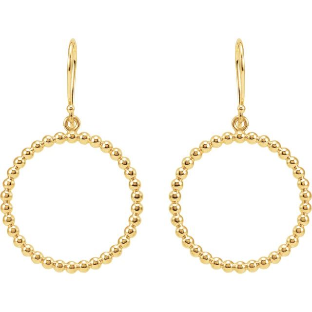 14K Beaded Circle Earrings
