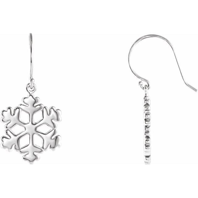 Sterling Silver Snowflake Earrings