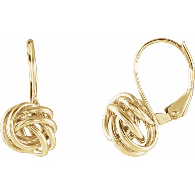 14K Lever Back Knot Earring