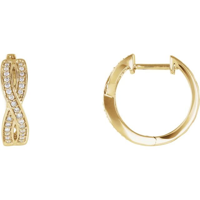 14K 1/5 CTW Natural Diamond Infinity-Inspired Hoop Earrings