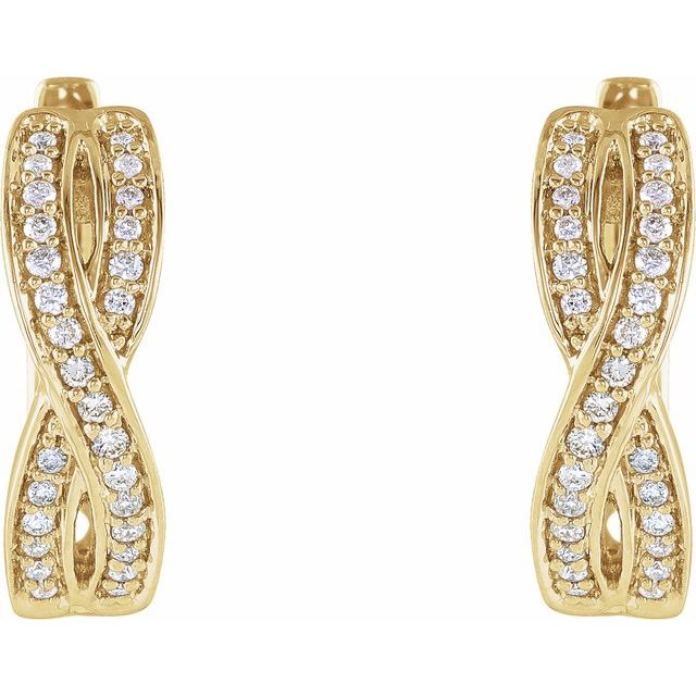 14K 1/5 CTW Natural Diamond Infinity-Inspired Hoop Earrings