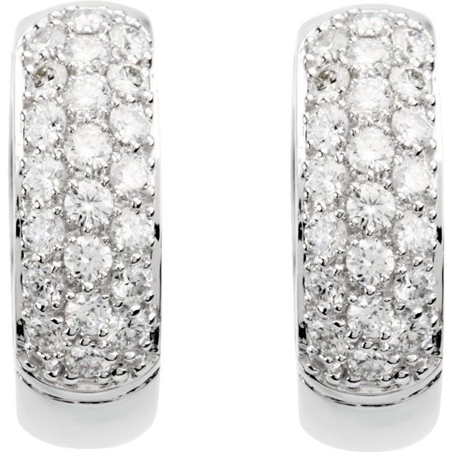 14K 7/8 CTW Lab-Grown Diamond Hoop Earrings