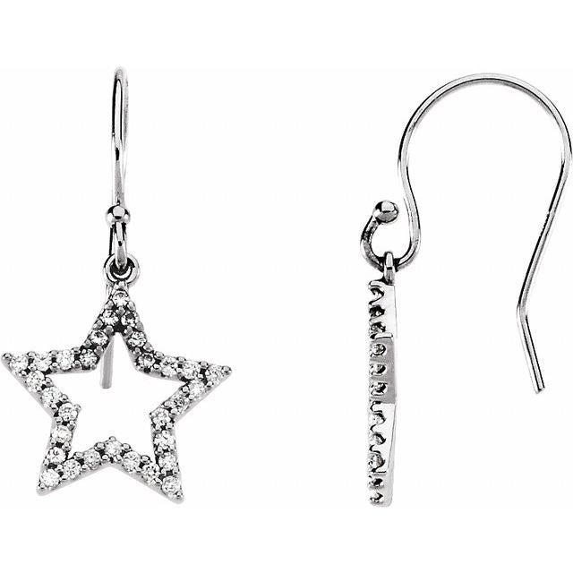 14K 1/4 CTW Natural Diamond Star Earrings