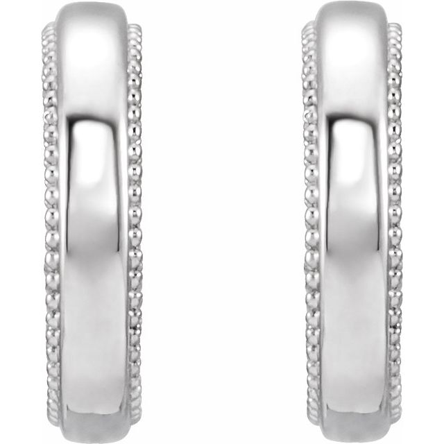 14K Floral & Milgrain Hoop Earrings