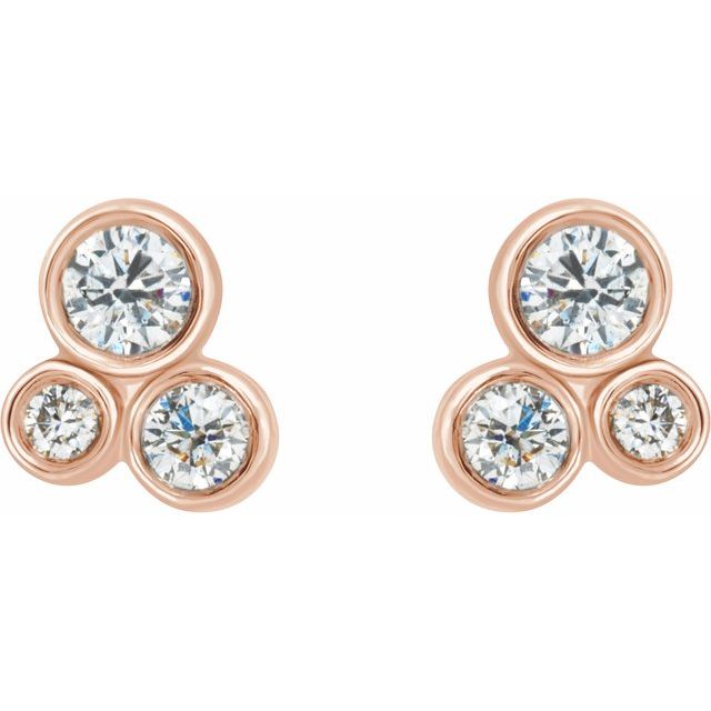 14K 1/5 CTW Natural Diamond Geometric Cluster Earrings