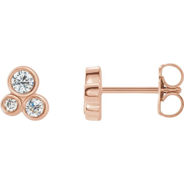 14K 1/5 CTW Natural Diamond Geometric Cluster Earrings