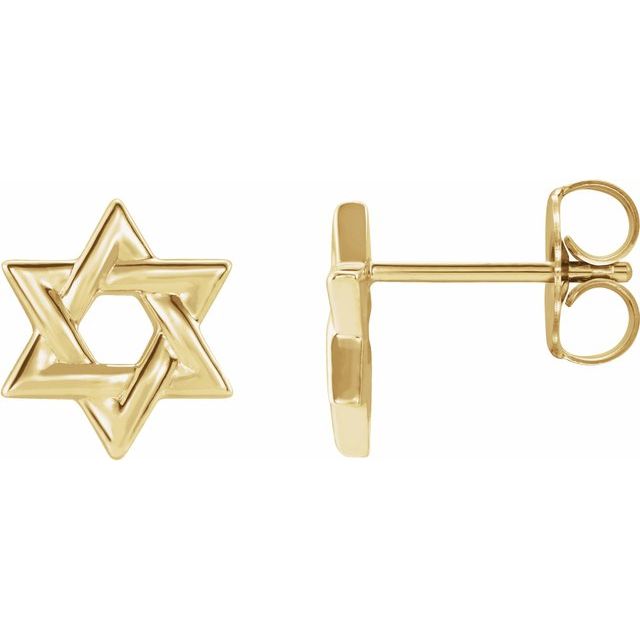 18K Star of David Earrings