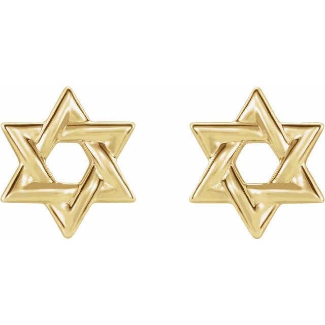 18K Star of David Earrings