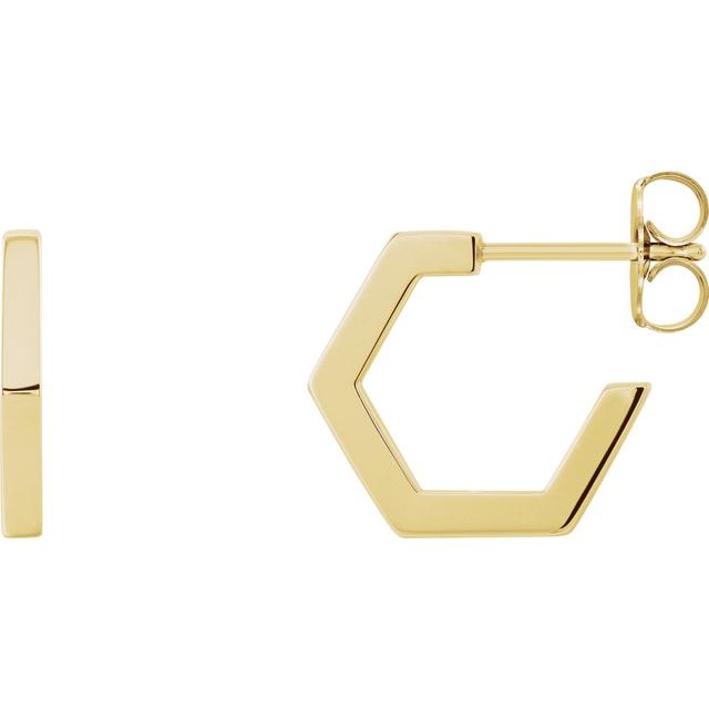 14K Geometric Hoop Earrings