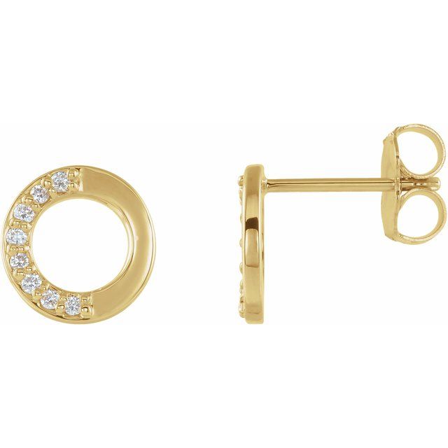 14K .07 CTW Natural Diamond Circle Earrings