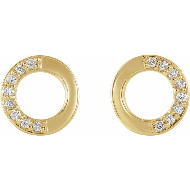 14K .07 CTW Natural Diamond Circle Earrings