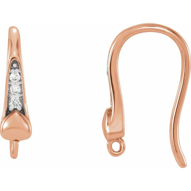 14K .02 CTW Natural Diamond French Wire Earring Top