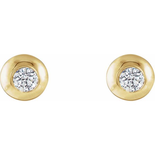 14K 1/3 CTW Natural Diamond Domed Stud Earring