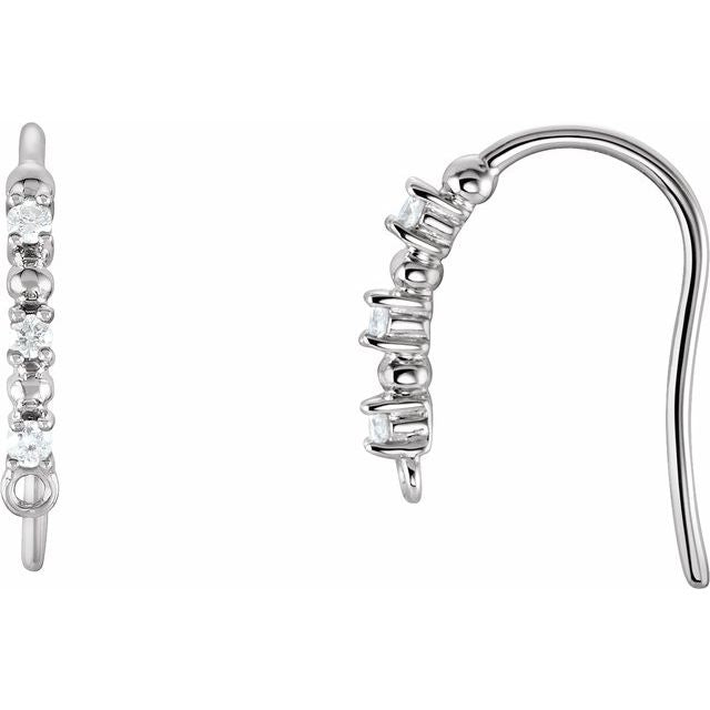14K .04 CTW Natural Diamond French Wire Earring Top