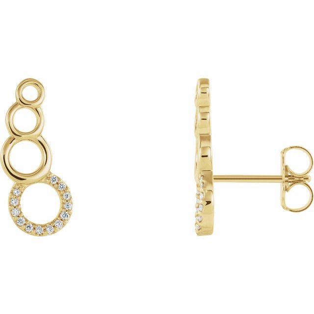14K .06 CTW Natural Diamond Geometric Ear Climbers