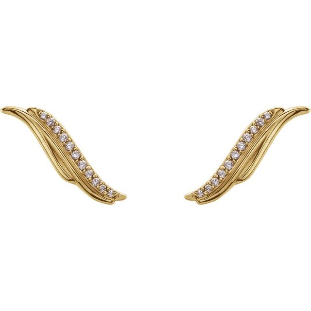 14K .06 CTW Natural Diamond Ear Climbers