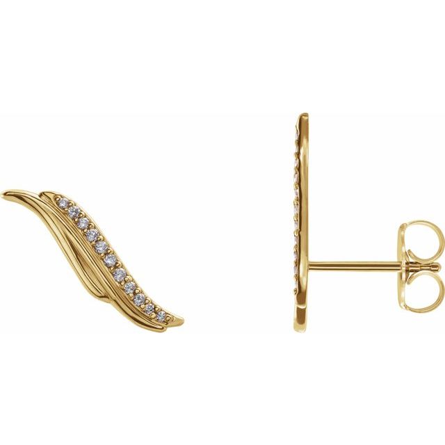14K .06 CTW Natural Diamond Ear Climbers