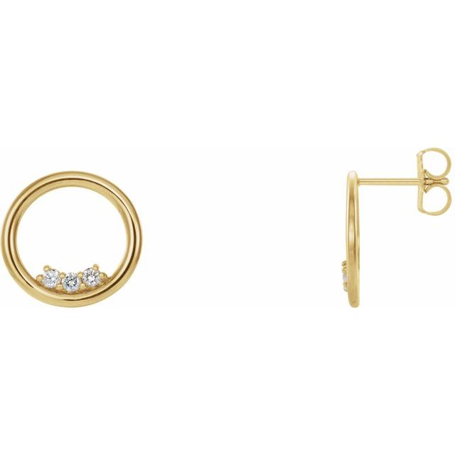 14K 1/6 CTW Natural Diamond Circle Earrings