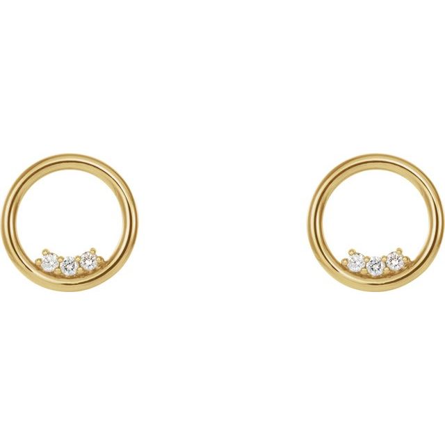 14K 1/6 CTW Natural Diamond Circle Earrings