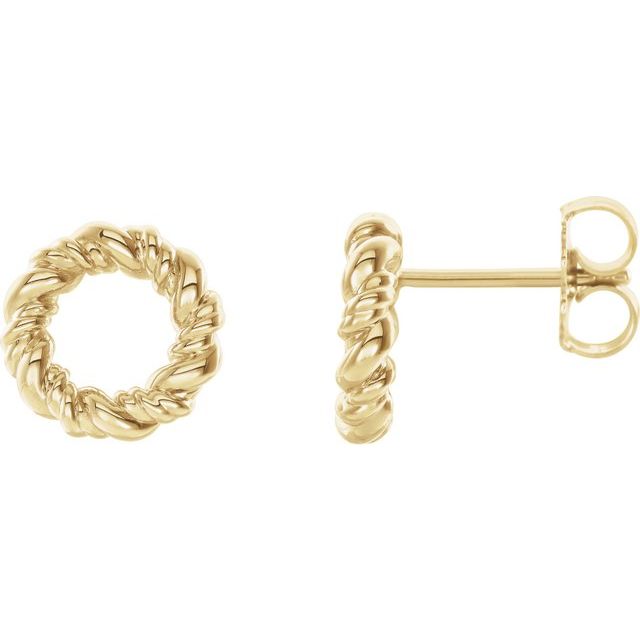 14K Circle Rope Earrings