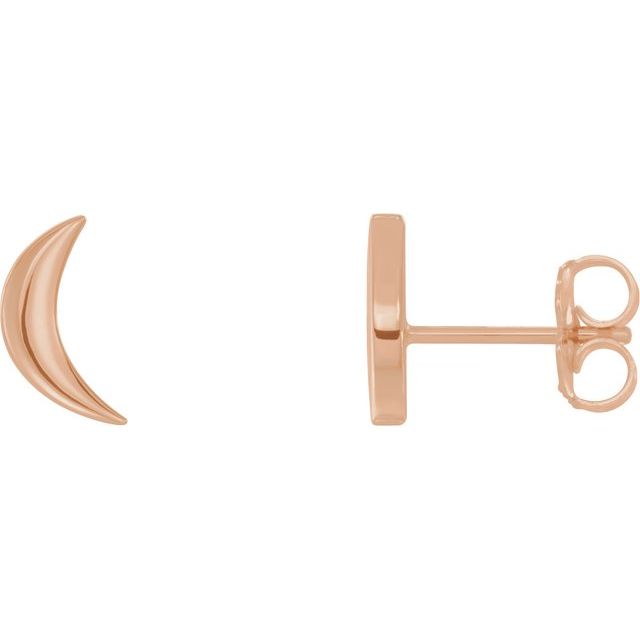 14K Crescent Moon Earrings