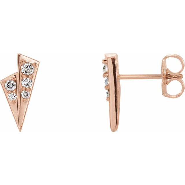 14K 1/6 CTW Natural Diamond Geometric Earrings