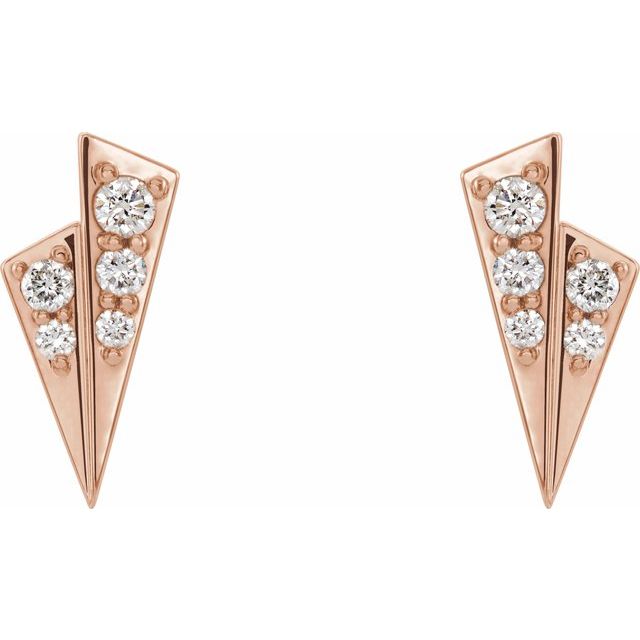 14K 1/6 CTW Natural Diamond Geometric Earrings