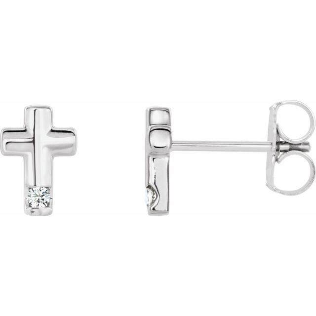 14K .03 CTW Natural Diamond Cross Earrings