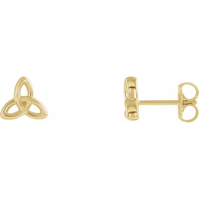 14K Celtic-Inspired Trinity Earrings