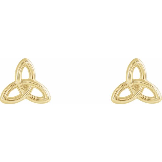 14K Celtic-Inspired Trinity Earrings