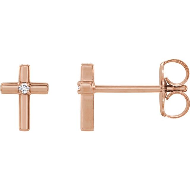14K .01 CTW Natural Diamond Cross Earrings