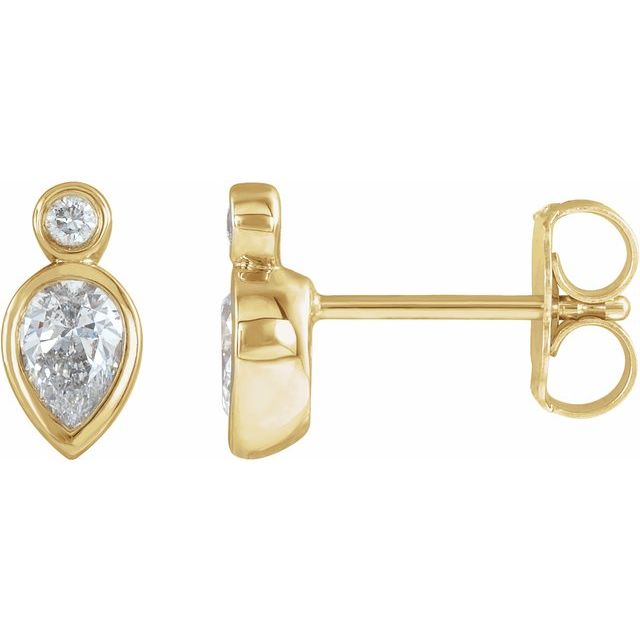 14K 1/3 CTW Natural Diamond Bezel-Set Earrings