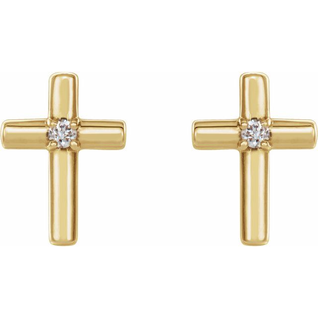 14K .01 CTW Natural Diamond Cross Earrings