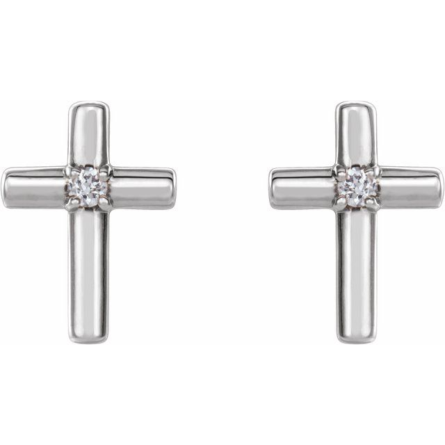 14K .01 CTW Natural Diamond Cross Earrings