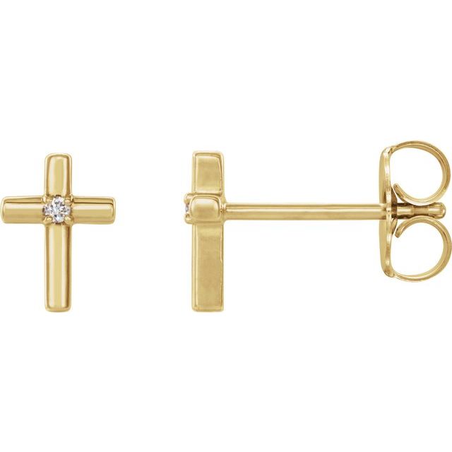 14K .01 CTW Natural Diamond Cross Earrings
